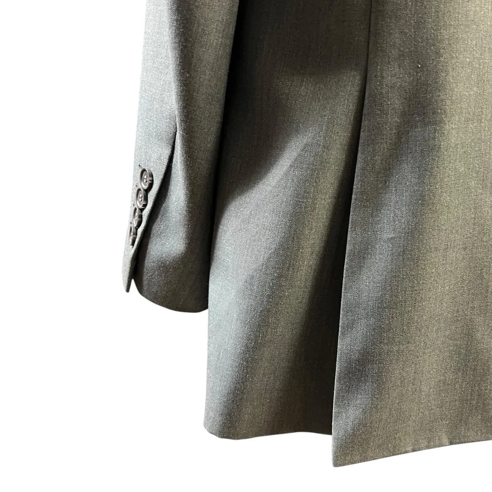 Renoir‎ Sport Coat R48/42 Grey Single Breasted Blazer Dual Vent Tailored Mens
